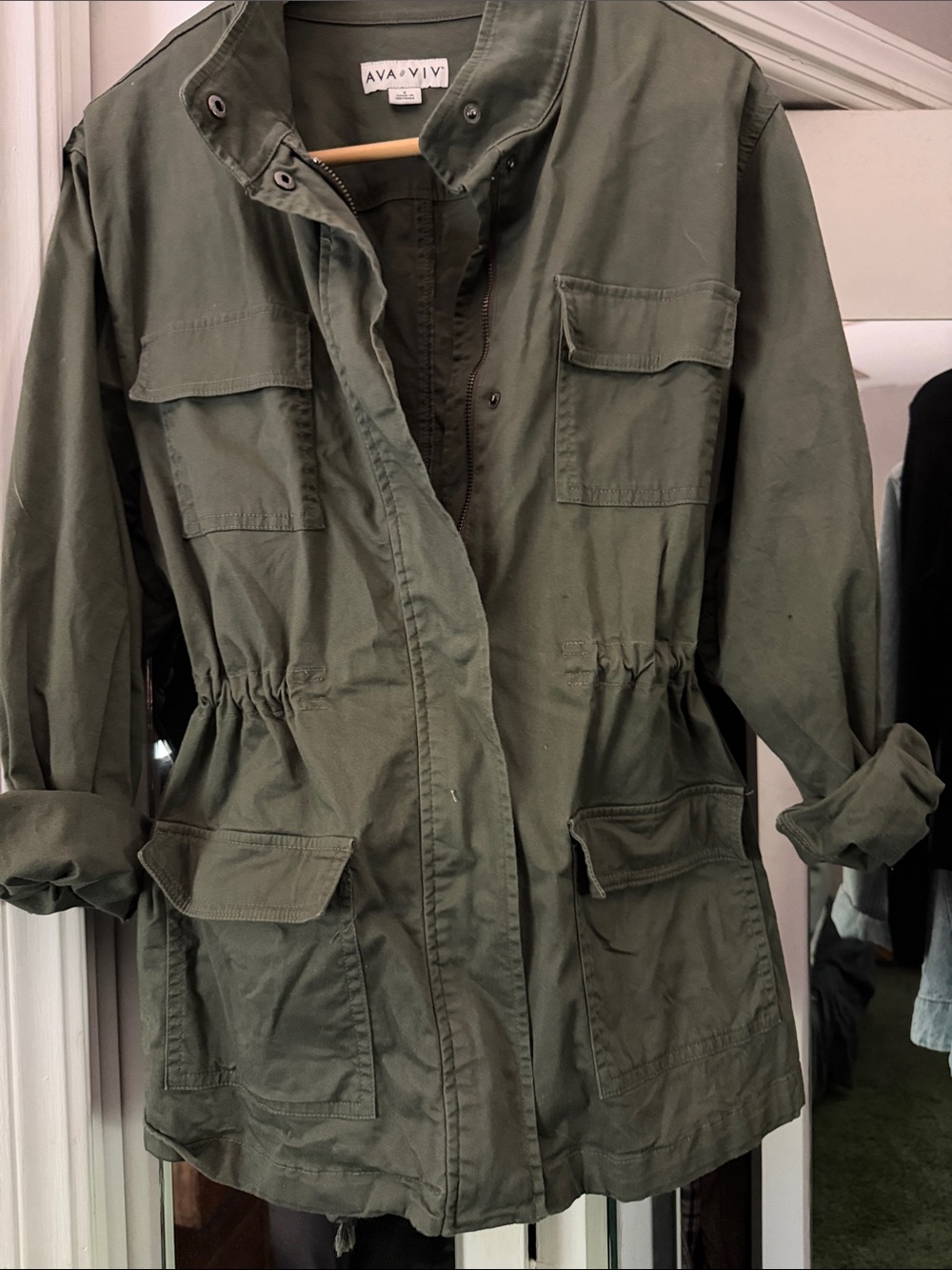 Ava & Viv Olive Anorak Drawstring Jacket